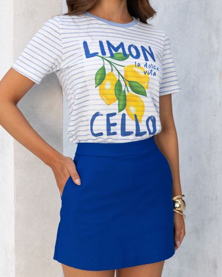 Short-Saia Camila Azul Royal