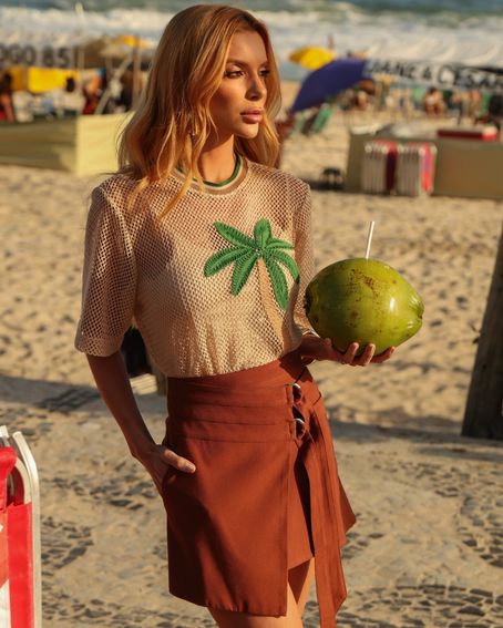 T-Shirt Tela Coqueiro Bege