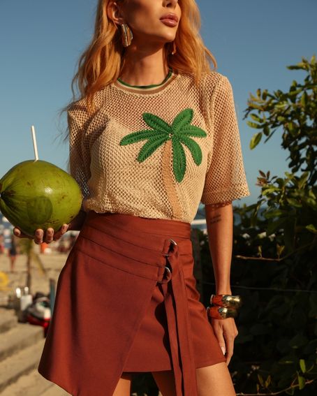 T-Shirt Tela Coqueiro Bege