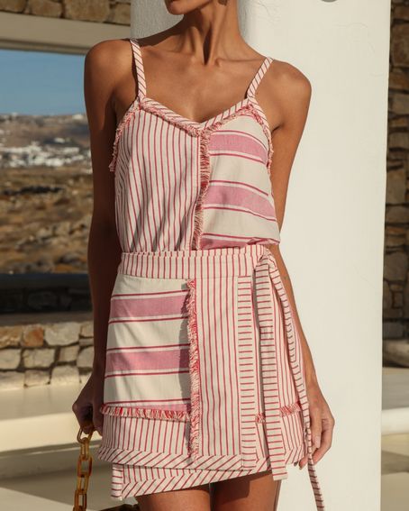 Top Mix Stripes Vermelho