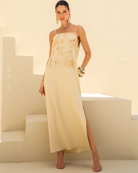 Vestido Fresh Linho Bege