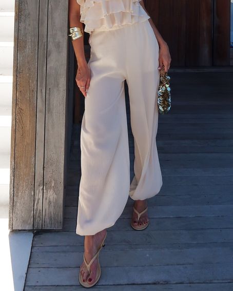 Calça Crepe Aladin Salmão