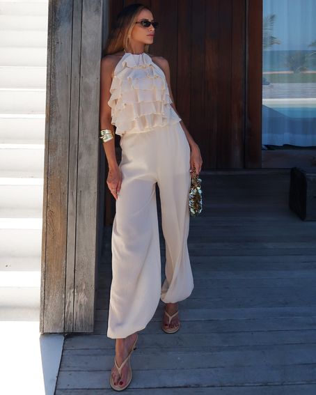 Calça Crepe Aladin Salmão