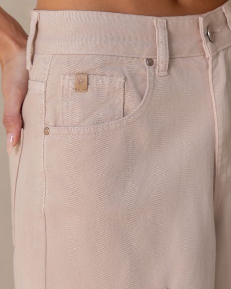 Calça Sarja Destroyed Bege