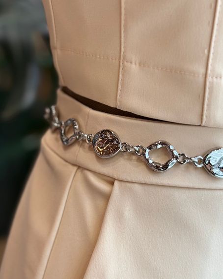 Cinto Metal Orgânico Prata