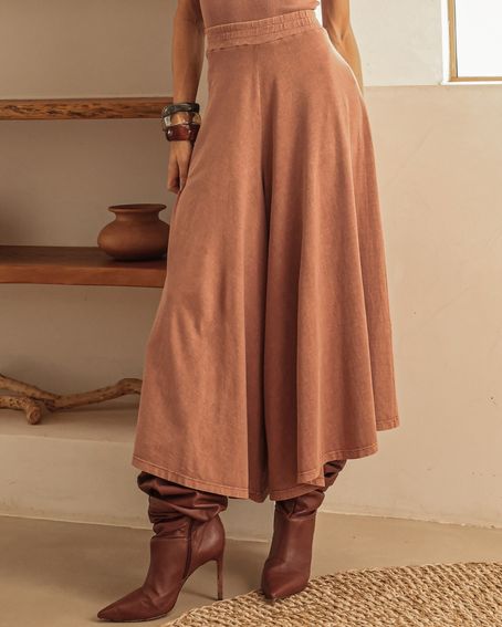 Pantacourt Malha Comfy Marrom Avelã