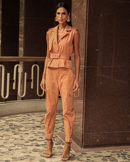 Calça Bolso Duplo Bege Almond