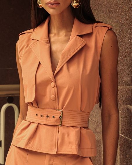 Colete Trench Bege Almond